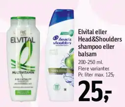Føtex Elvital eller Head & Shoulders shampoo eller balsam tilbud