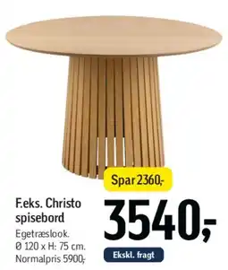 Føtex Christo spisebord tilbud