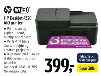 Føtex HP DeskJet 4320 AIO printer tilbud