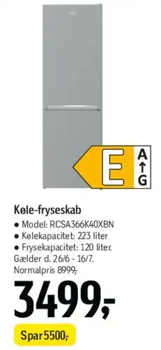 Føtex Køle-fryseskab tilbud
