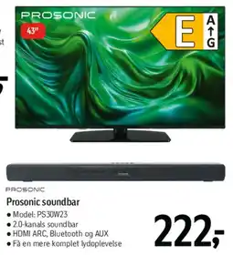 Føtex Prosonic soundbar (model PS3W23) tilbud