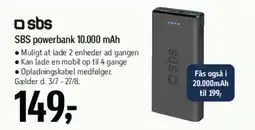Føtex SBS powerbank 10.000 mAh tilbud