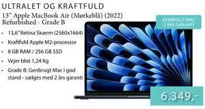 13” Apple MacBook Air (Mørkeblå) (2022) Refurbished - Grade B