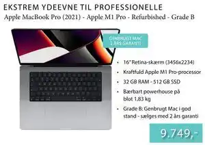 CBC Apple MacBook Pro (2021) - Apple M1 Pro - Refurbished - Grade B tilbud