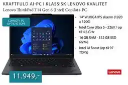 CBC Lenovo ThinkPad T14 Gen 6 (Intel) Copilot+ PC tilbud