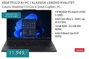 CBC Lenovo ThinkPad T14 Gen 6 (Intel) Copilot+ PC tilbud