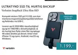CBC Verbatim SnapBack Ultra Slim SSD tilbud