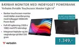 CBC Verbatim Portable Touchscreen Monitor Light 14” tilbud