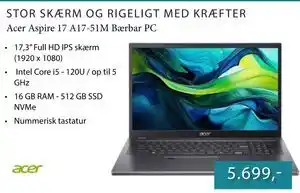 CBC Acer Aspire 17 A17-51M Bærbar PC tilbud