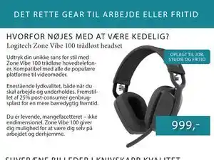 CBC Logitech Zone Vibe 100 trådløst headset tilbud