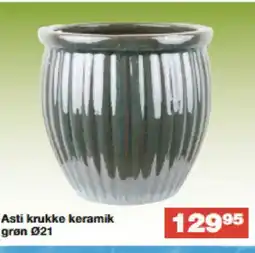 Bauhaus Asti krukke keramik grøn 021 tilbud