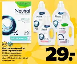 Netto Neutral vaskemiddel / skyllemiddel tilbud