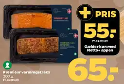 Netto Premier varmrøget laks tilbud