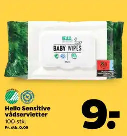 Netto Hello Sensitive baby wipes tilbud