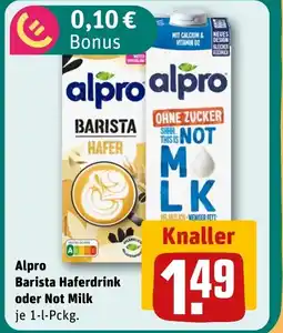 REWE DE Alpro Barista Haferdrink oder Not Milk tilbud