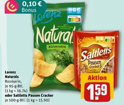 REWE DE Lorenz Naturals oder Saltletts Pausen Cracker tilbud