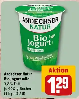 REWE DE Andechser Natur Bio Jogurt mild tilbud
