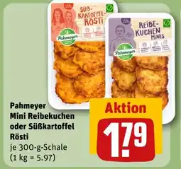 REWE DE Pahmeyer Mini Reibekuchen oder Süßkartoffel Rösti tilbud
