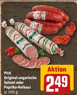 REWE DE Pick Original ungarische Salami oder Paprika-Kolbasz tilbud