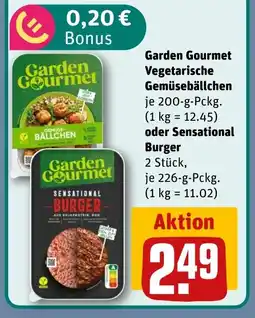 REWE DE Garden Gourmet Vegetarische Gemüsebällchen oder Sensational Burger tilbud