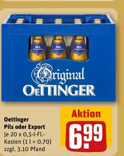 REWE DE Oettinger Pils oder Export tilbud