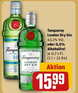 REWE DE Tanqueray London Dry Gin oder 0,0% Alkoholfrei tilbud