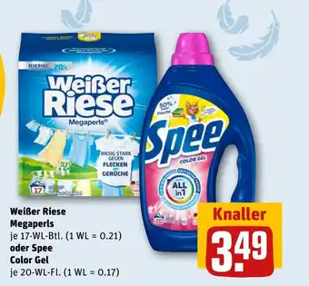 REWE DE Weißer Riese Megaperls oder Spee Color Gel tilbud