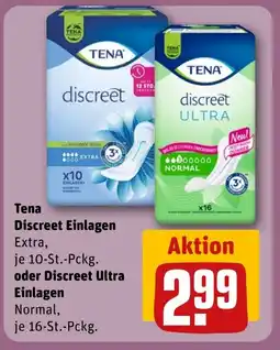 REWE DE Tena Discreet Einlagen oder Discreet Ultra Einlagen tilbud