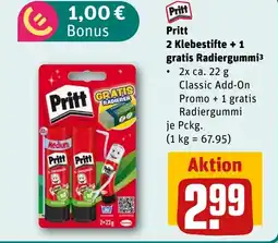 REWE DE Pritt 2 Klebestifte + 1 gratis Radiergummi tilbud