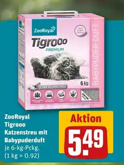 REWE DE ZooRoyal Tigroco Katzenstreu mit Babypuderduft tilbud