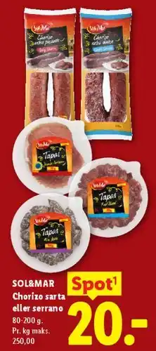 Lidl Chorizo sarta eller serrano tilbud