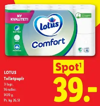 Lidl Lotus Comfort toiletpapir tilbud