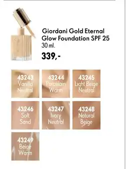 Oriflame Giordani Gold Eternal Glow Foundation SPF 25 tilbud