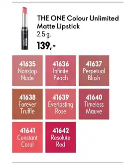 Oriflame THE ONE Colour Unlimited Matte Lipstick tilbud