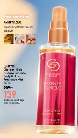 Oriflame Giordani Gold Essenza Supreme Body & Hair Fragrance Mist tilbud