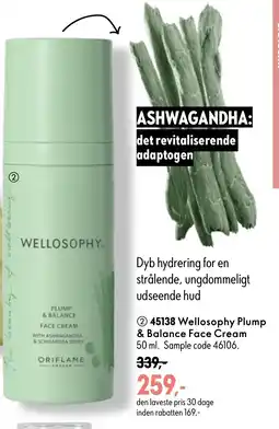 Oriflame Wellosophy Plump & Balance Face Cream tilbud