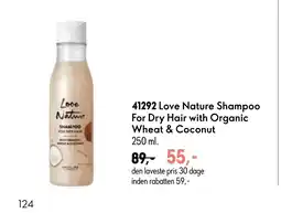 Oriflame Love Nature Shampoo For Dry Hair with Organic Wheat & Coconut tilbud