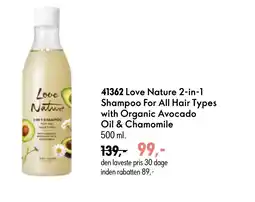 Oriflame Love Nature 2-in-1 Shampoo For All Hair Types with Organic Avocado Oil & Chamomile tilbud