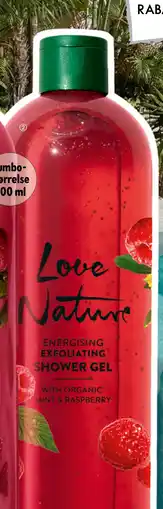 Oriflame Love Nature Energising Exfoliating Shower Gel with Organic Mint & Raspberry tilbud