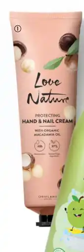 Oriflame Love Nature Protecting Hand & Nail Cream with Organic Macadamia Oil tilbud