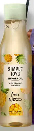 Oriflame Simple Joys Shower Gel with Organic Pineapple Love Nature tilbud