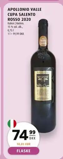 Scandinavian Park APOLLONIO VALLE CUPA SALENTO ROSSO 2020 tilbud