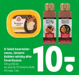 Coop 365 K-Salat bearnaise / Jensens Køkken whisky / Favorit sauce tilbud