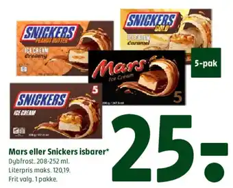 Coop 365 Mars eller Snickers isbarer tilbud