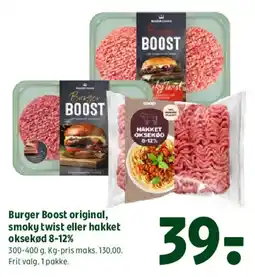 Coop 365 Burger Boost original, smoky twist eller hakket oksekød 8-12% tilbud