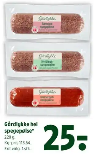 Coop 365 Gårdlykke hel spegepølse tilbud