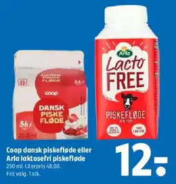 Coop 365 Coop dansk piskefløde eller Arla laktosefri piskefløde tilbud