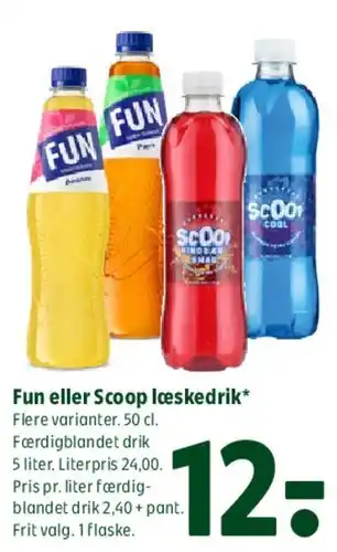 Coop 365 Fun eller Scoop læskedrik tilbud