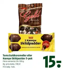Coop 365 Toms Guldkarameller eller Kæmpe Skildpadder 3-pak tilbud