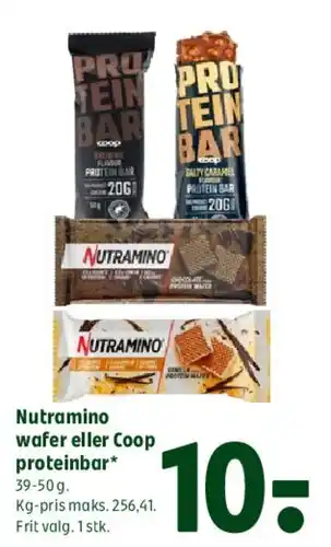 Coop 365 Nutramino wafer eller Coop proteinbar tilbud